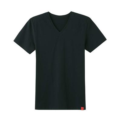 Gunze Hot Magic Warm und Größe LL Herren T-Shirt, Bequem, V-Ausschnitt, Schwarz, (NEU)