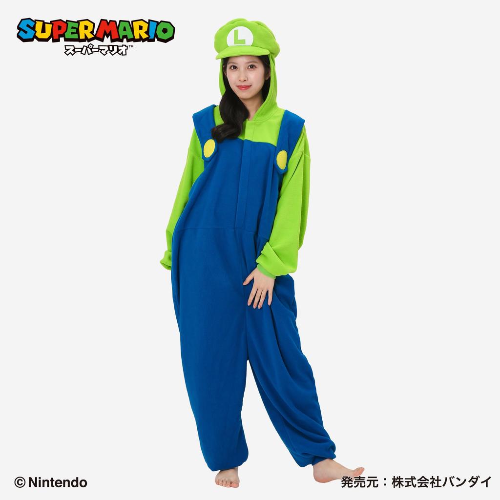 SAZAC Character Fleece Super Mario Luigi Costume &