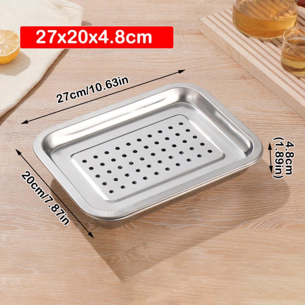 New Stainless Steel Tea Tray Rectangle Japanese Style Serving Plate Storage Tray Teahouse Restaurant