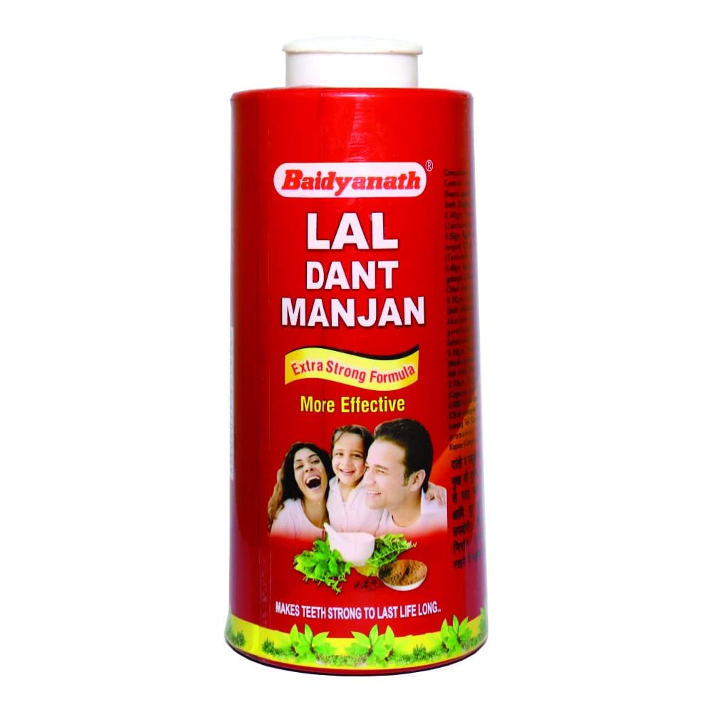 Baidyanath Asli Ayurved Lal Dant Manjan Powder 200g Pack for White Teeth Oral Care and Fresh Breath