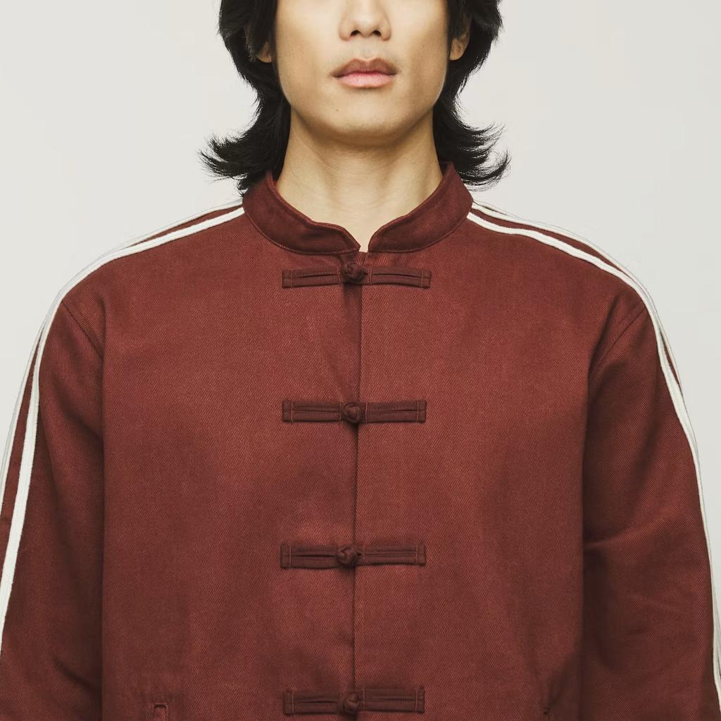 Adidas Originals X CLOT Teplá bunda Od Edisona Chena CNY Nový čínský styl Stojáček Pruhovaná bunda s dlouhým rukávem Unisex bundy KD4031