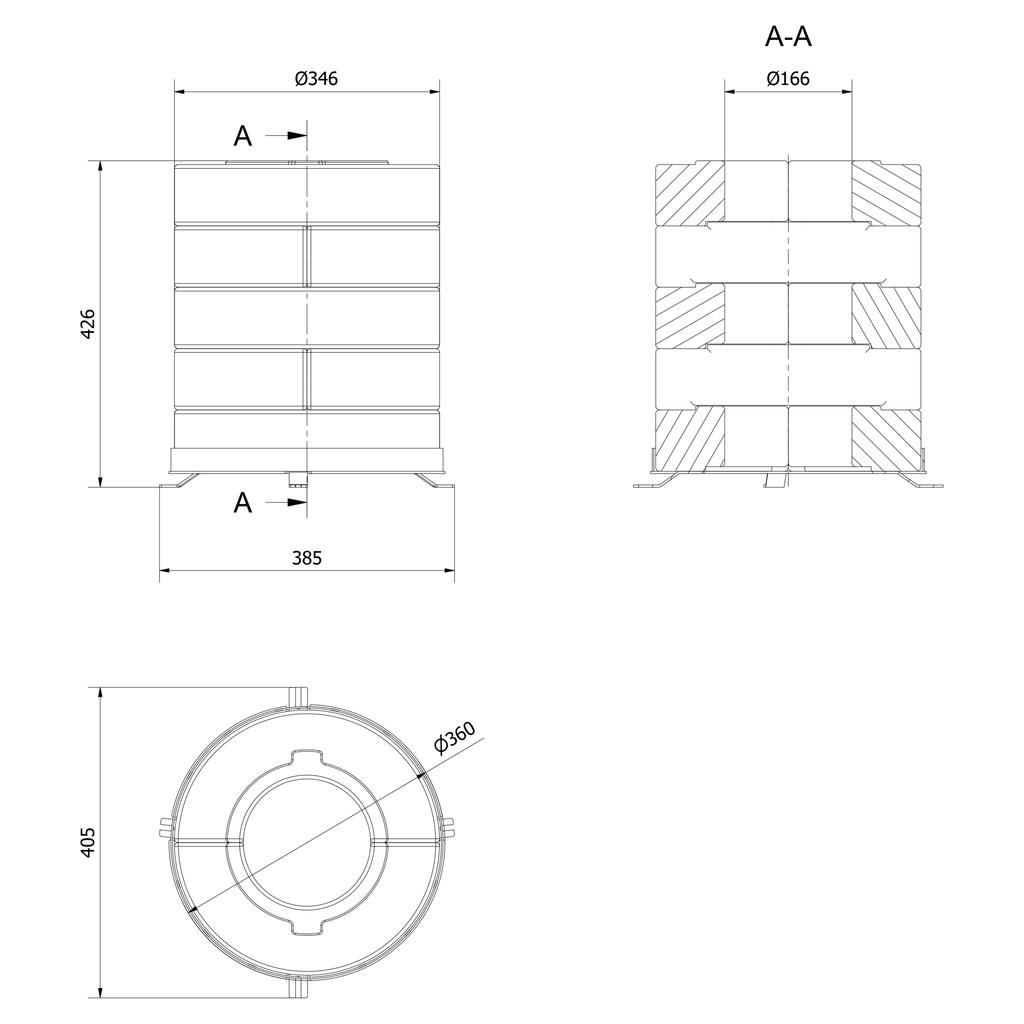 Sada betonových akumulačních disků 10 ks. 5 vrstev pro kamna REN/L