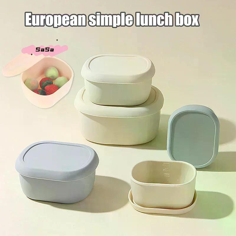 200/300/600ML Silicone Bento Boxes Lunch Container Leak-Proof Lunch Container, BPA-Free, Dishwasher Safe