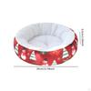 Christmas Pet Bed Dog Cat Round Kennel Mat Winter Warming Puppy Kitten Nest Cushion for Small
