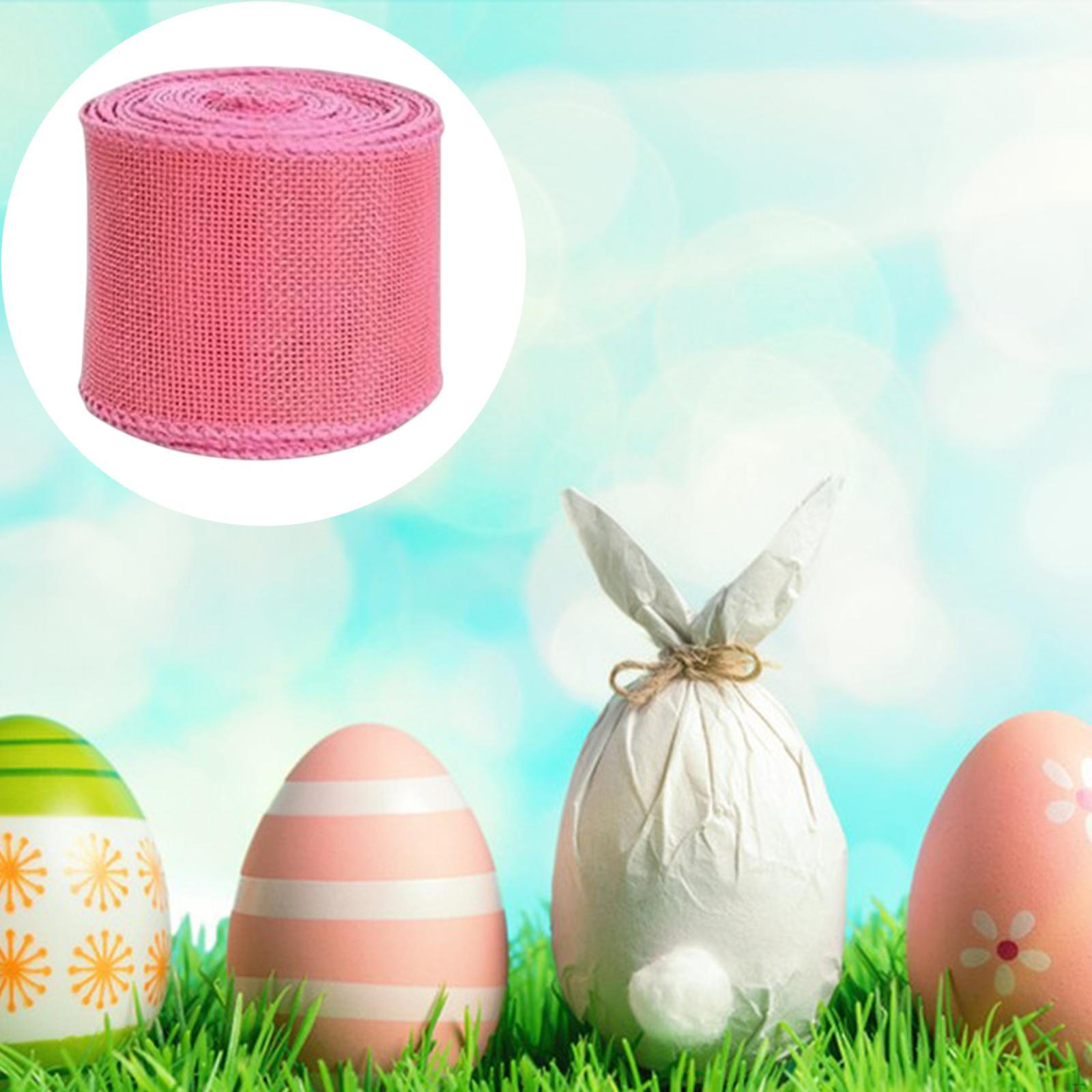 

Лента из мешковины длиной 5 м с проволочным краем для упаковки подарков и изготовления бантов розовый