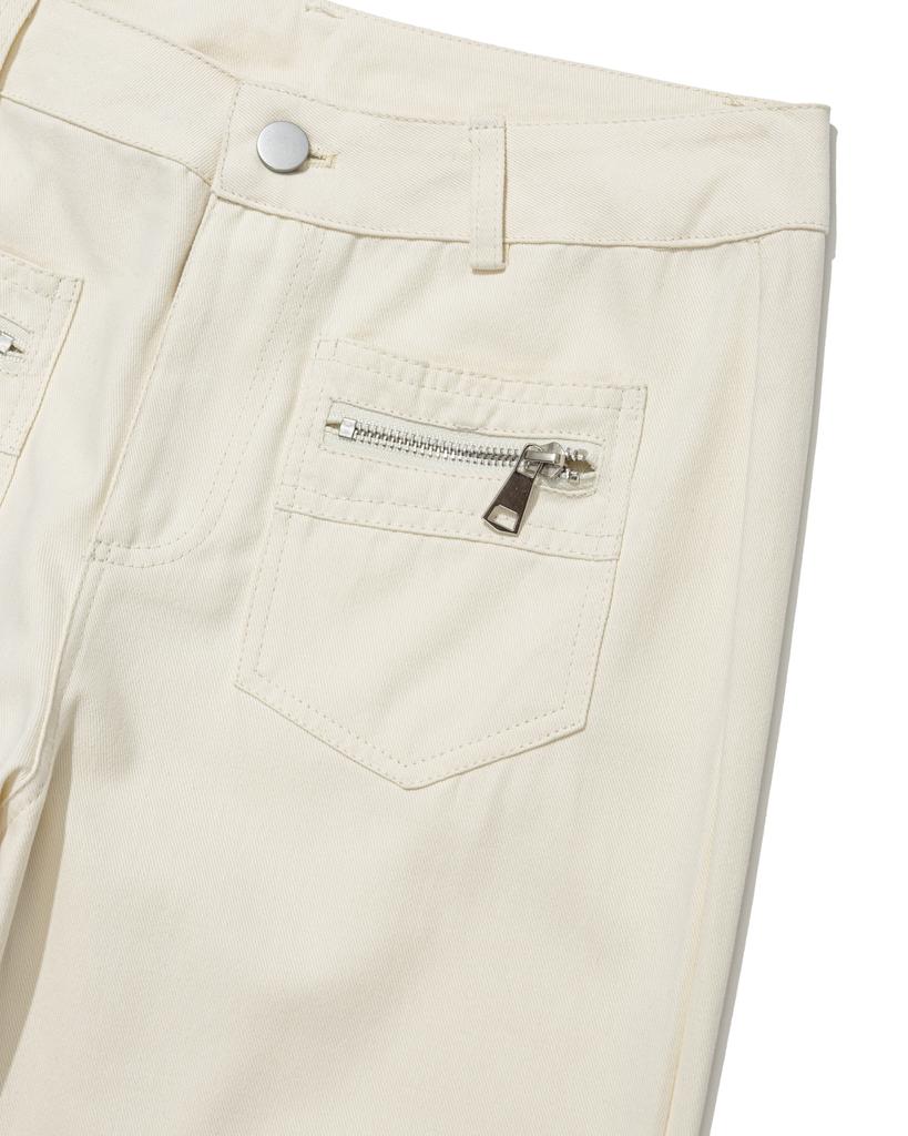 MOAA Double Pocket Zipper Flare Pants