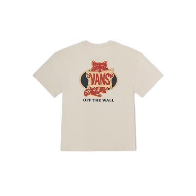 Vans Bakillustrasjon Vaskebjørntrykk Rund Hals Kort Erme T-skjorte Unisex Topper Havregrønn VN0009332N1