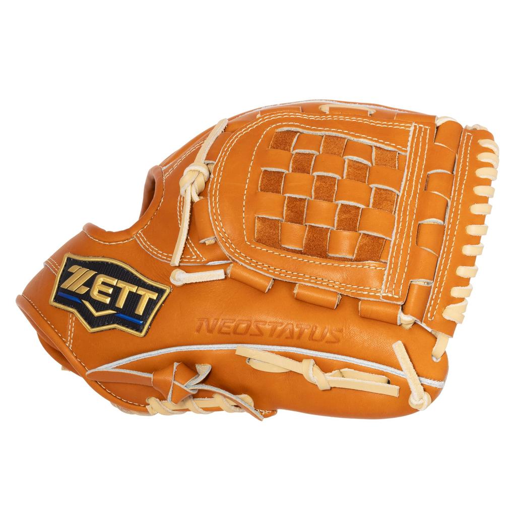 ZETT Neo Status E1 Type Soft Baseball Glove for Second and Gold Brown x Pastel Size 4 Shortstop, Right-Handed Throw, Brown, (BRG312630)