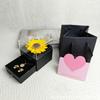 Zircon Sunflower Pendant Necklaces Female Gift Box For Girlfriend Mother'S Day I Love You Gifts Set Trendy Wedding Jewelry Box