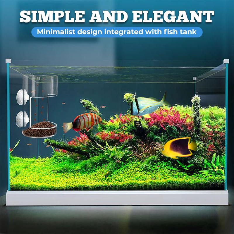 Fish Feeder For Aquarium 2025 Fish Tank Dish Tray With Suction Cup Acrylic Fish Feeding Tube Fish Food Holder
