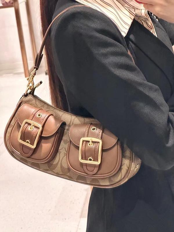 Koujia 2024 Women's Ashton Retro Underarm Baguette Motorcycle Shoulder Bag