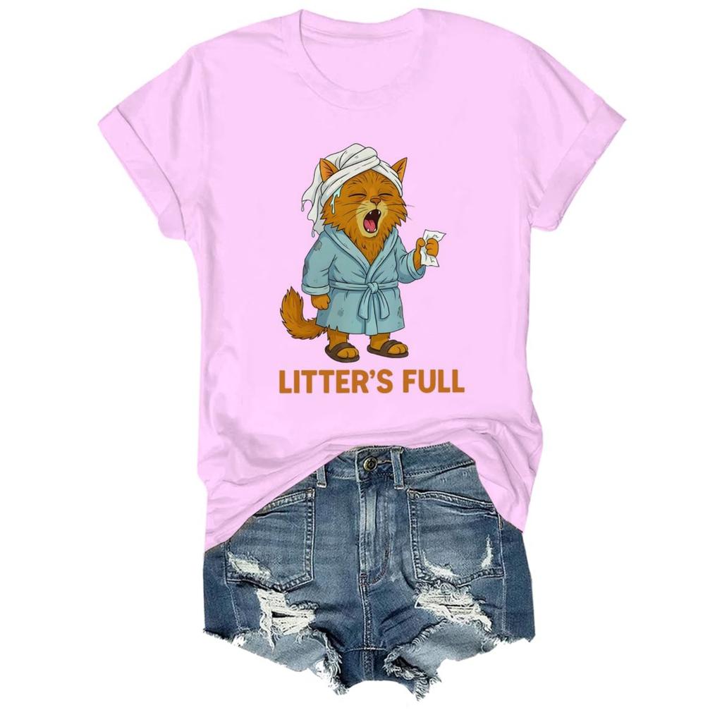 Camiseta unisex de moda para mujer y hombre con estampado, cuello redondo y manga corta