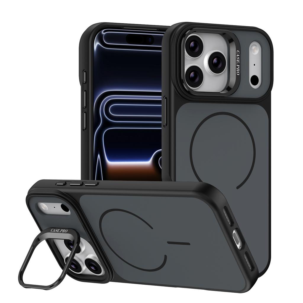 Applicable To IPhone17Pro Contrasting Color Skin Feeling Mobile Phone Case Apple 16 Lens Holder Case 15 Magnetic Charging Anti-drop