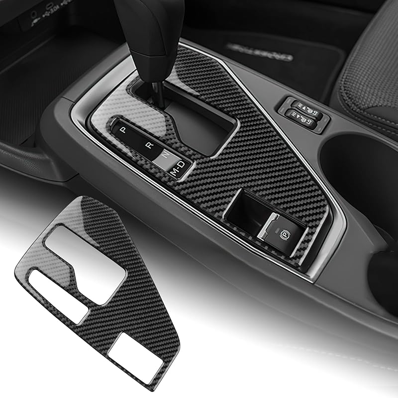 AIRSPEED for Subaru Crosstrek 2024 2025 Impreza 2024 2025 Gear Shift Panel Cover Center Console Soft Carbon Fiber Interior Trim, Black, Style B