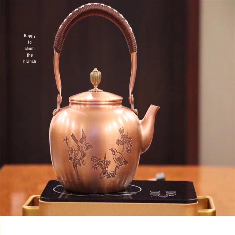 Handmade Copper Kettle with Magpie Design