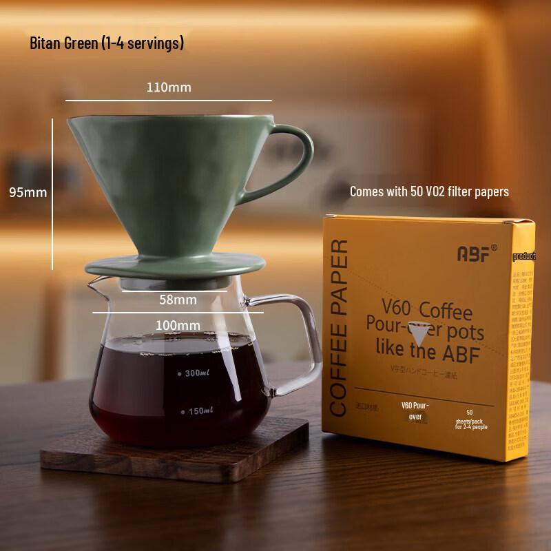 Qiwai Ripples Ceramic V60 Pour-Over Coffee Set