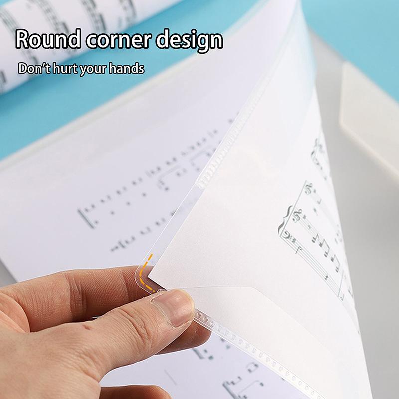 Flexible 20 Pages Piano Music Score Folder A4 Music Book Clip Sheet Note Folder Piano Paper Sheets Music Binder For Practice