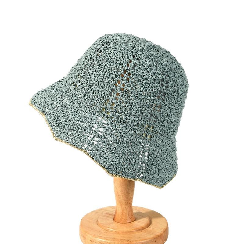 Hat women's spring and summer fashion hollow sunshade bucket hat outdoor travel breathable bucket hat showing washbasin hat