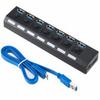USB 3.0 2.0 Hub 7-Port USB Extender USB Splitter with Independent LED Switches Multi USB Port Hub for Laptop PC Devices