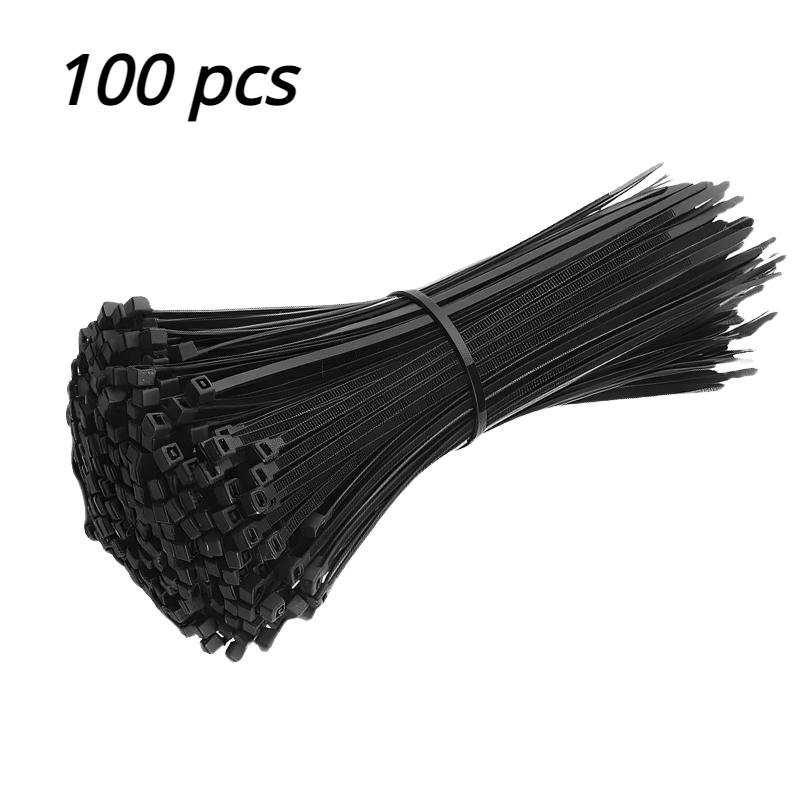 100pcs Nylon Cable Ties Adjustable Self-locking Cord Ties Straps Fastening Loop Reusable Plastic Wire Ties For Home Office