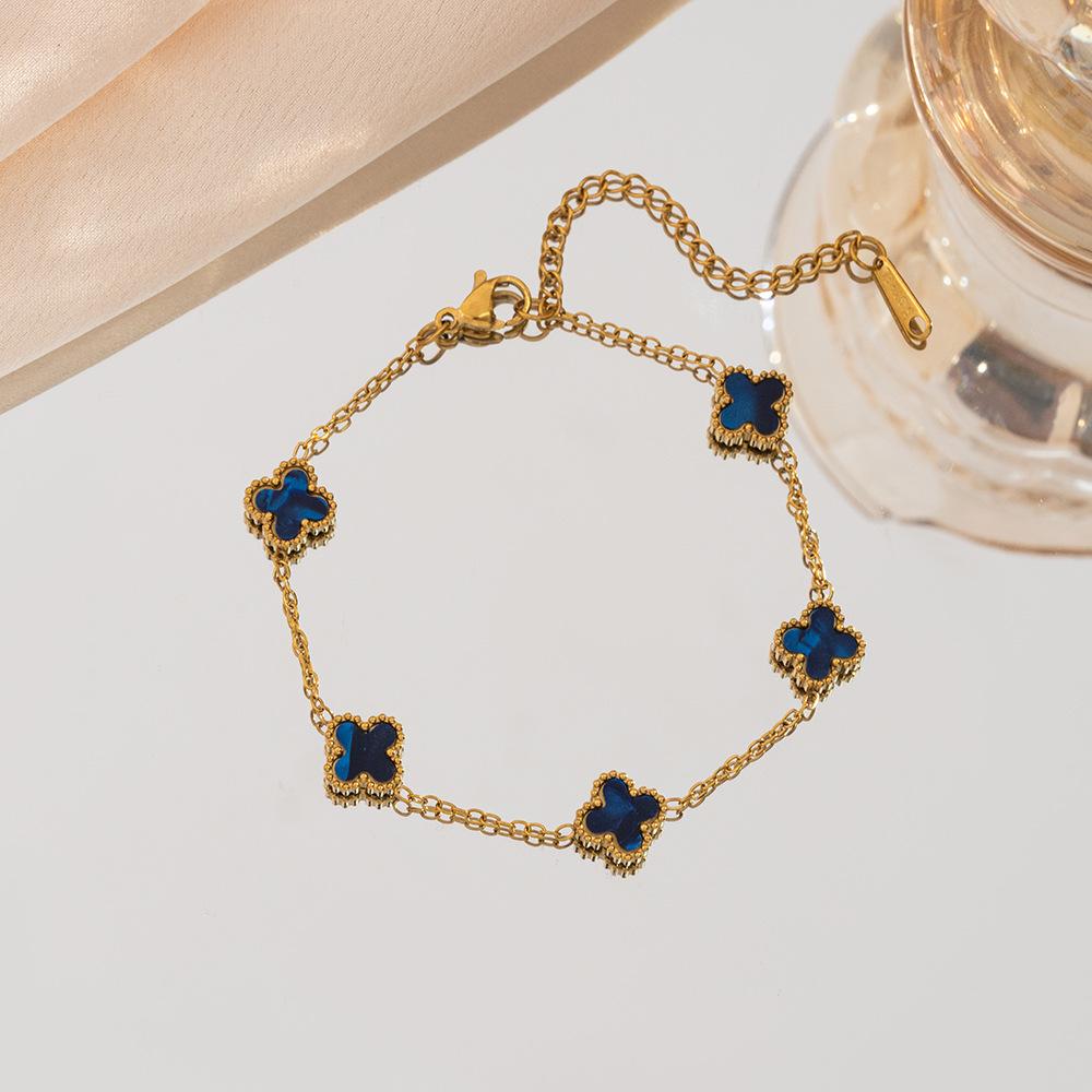 9mm Four-leaf Clover Bracelet A Luxurious and High-end Women's Jewelry Piece That Won't Fade A Unique and Minimalist Bangle