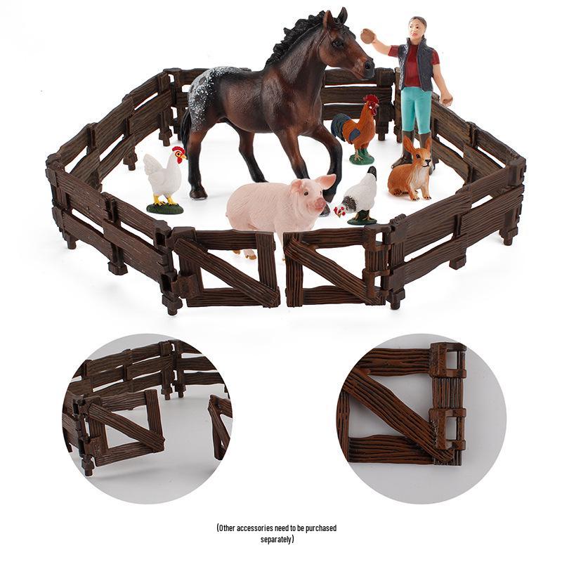 Desktop Micro Farm Scene: Children's Educational Ranch with Fence and Gate