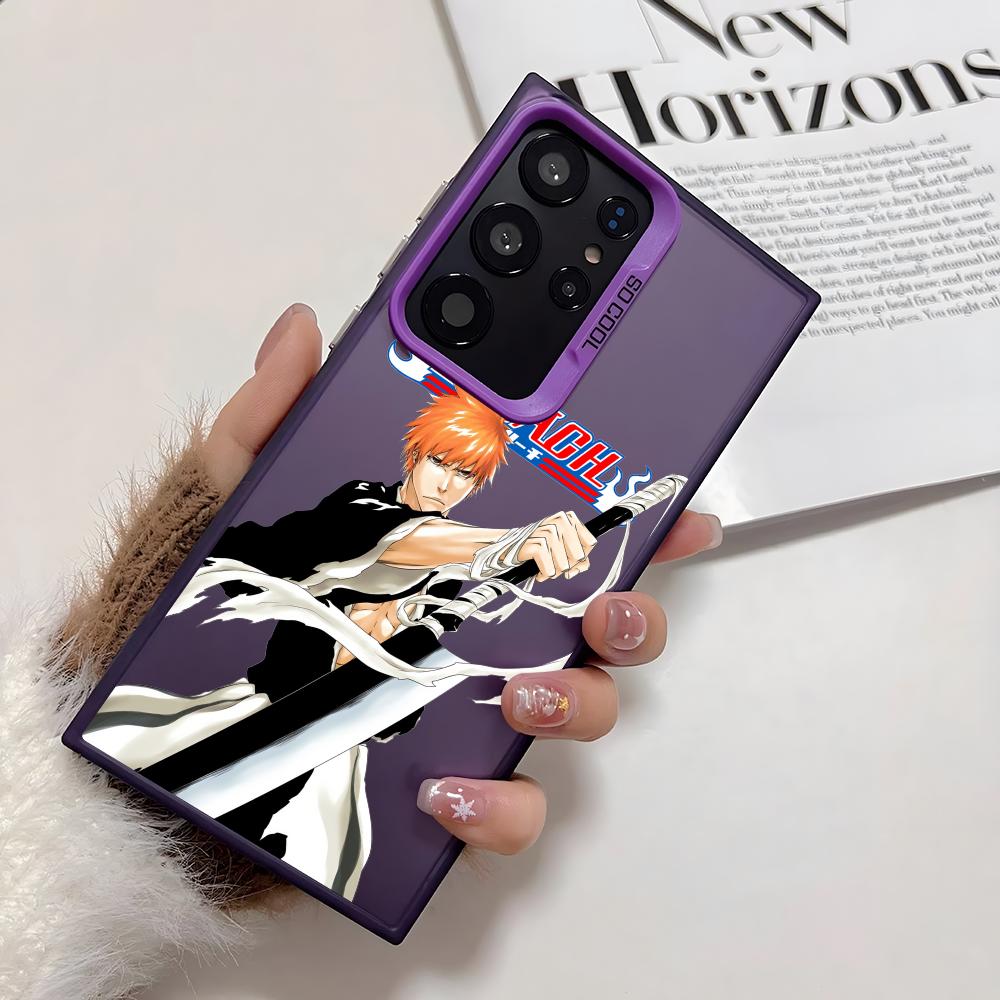 Anime B-Bleachs K-Kurosaki Phone Case For Samsung Galaxy S25 Edge S24 S23 S22 S21 S20 Ultra Funda Silicone Silver Cover