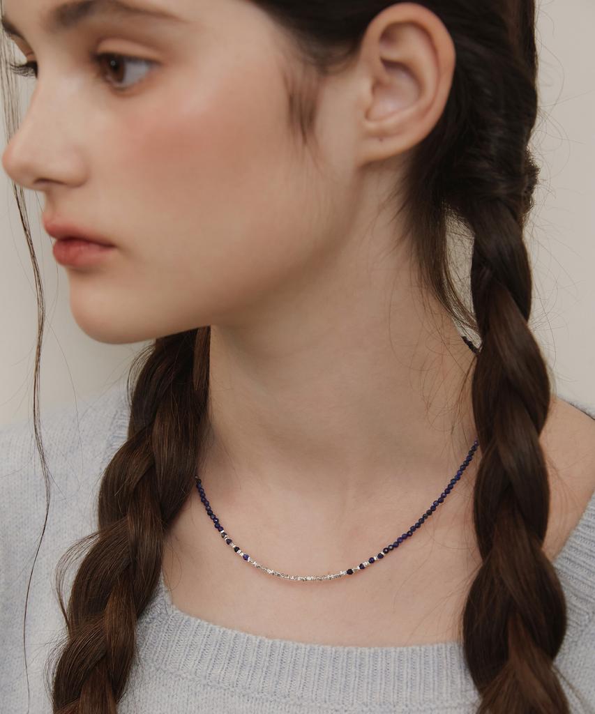 Tatiana (Silver 925) Navy Dazzle Bead Necklace Nz2439
