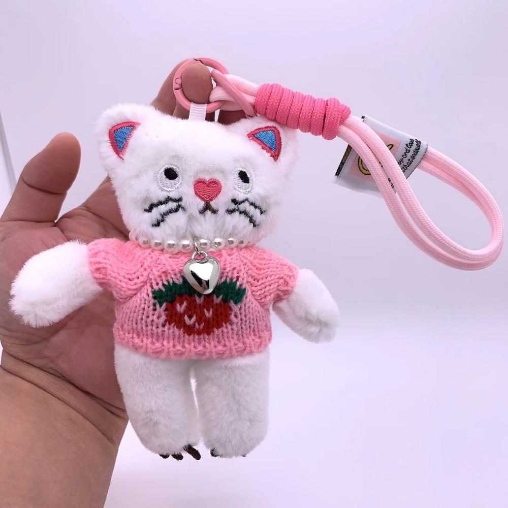 15cm Kawaii Katze Plüsch Schlüsselanhänger Rosa Katze Plüsch Anhänger Tiere Puppe Schlüsselanhänger Auto Schlüssel Dekorationen Puppen Mädchen Frauen Tasche Zubehör