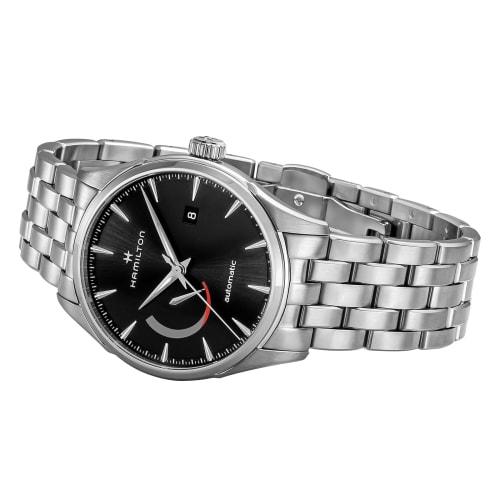 Hamilton Jazzmaster Power Reserve Auto Watch, Black Dial, Stainless Steel, Sapphire Crystal, Automatic, 5 ATM Water Resistance, 42mm, Swiss Made, H326