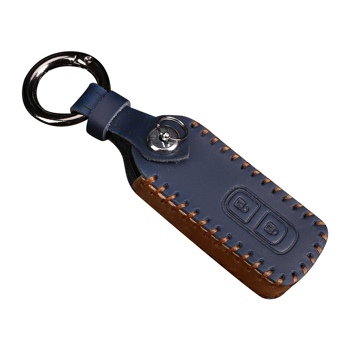 

Чехол для ключа для Honda и кожаный чехол для смарт-ключа Предотвращает и бесключевой доступ Honda [Nacalikeey] N-BOX N-ONE N-Wagon, Чехол, Крышка, Стильный, Грязь, Скольжение, синий