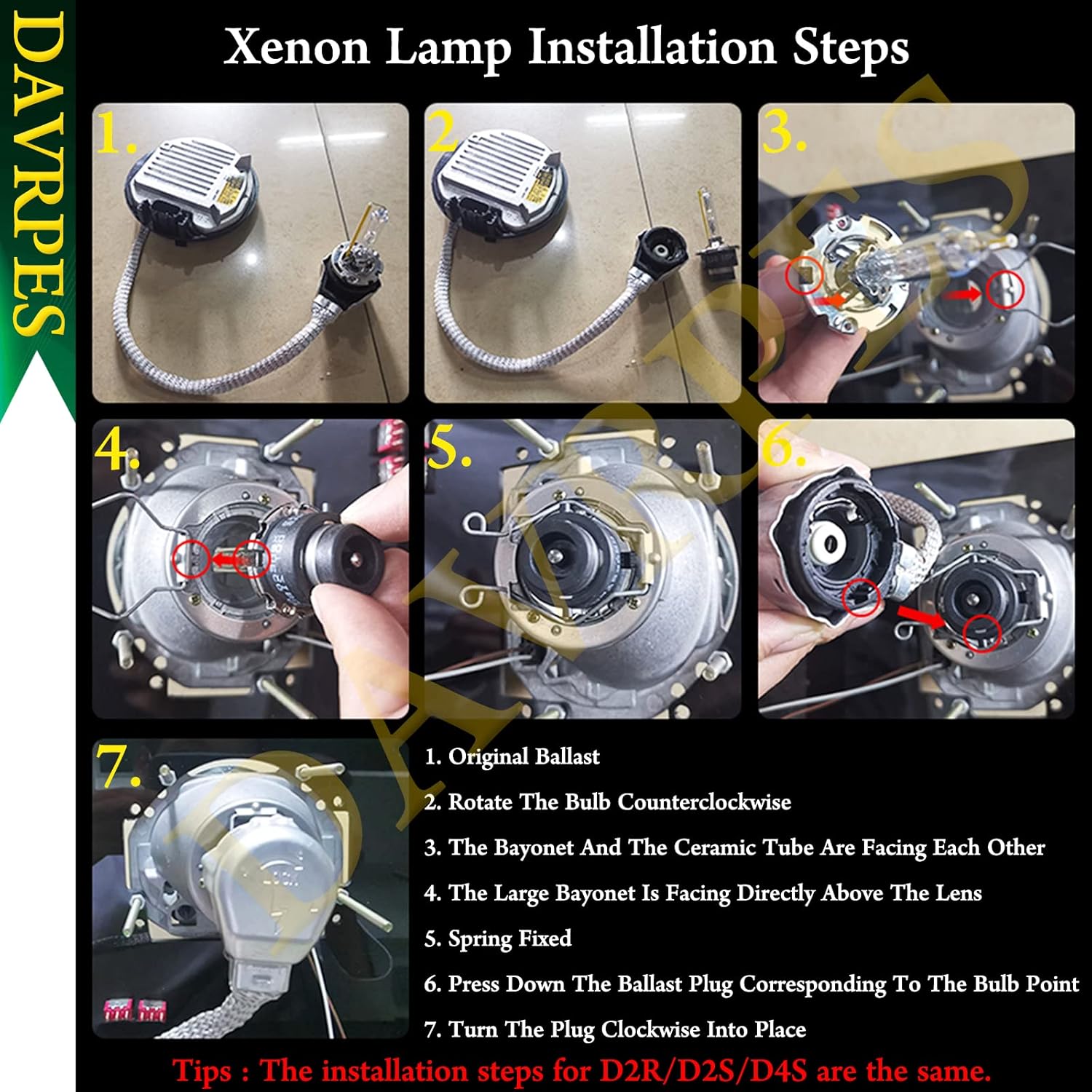 

D4S 35W Xenon Headlight HID Bulbs 6000K Cool White 66440 42402 42402WX Replacement - Pack of 2