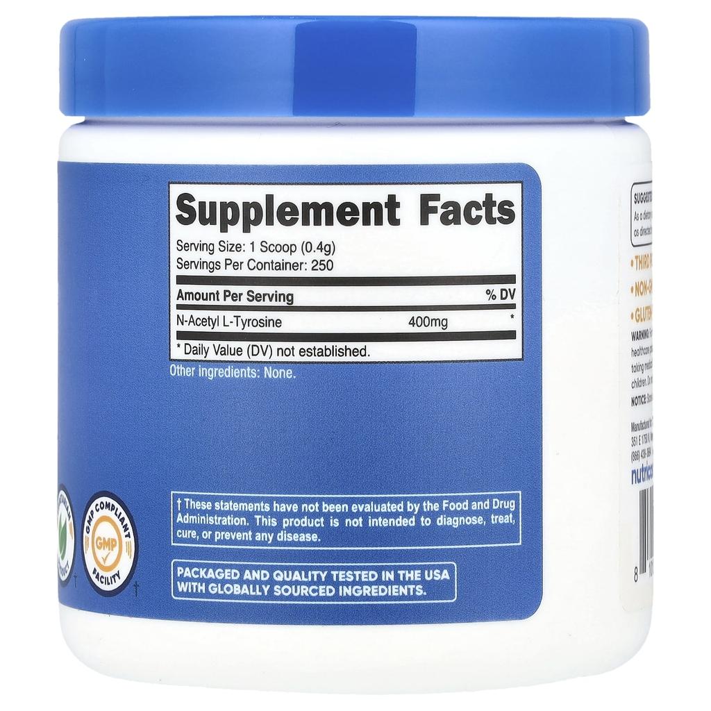 N-Acetyl L-Tyrosin, Geschmacksneutral, 100G (3.6Oz)