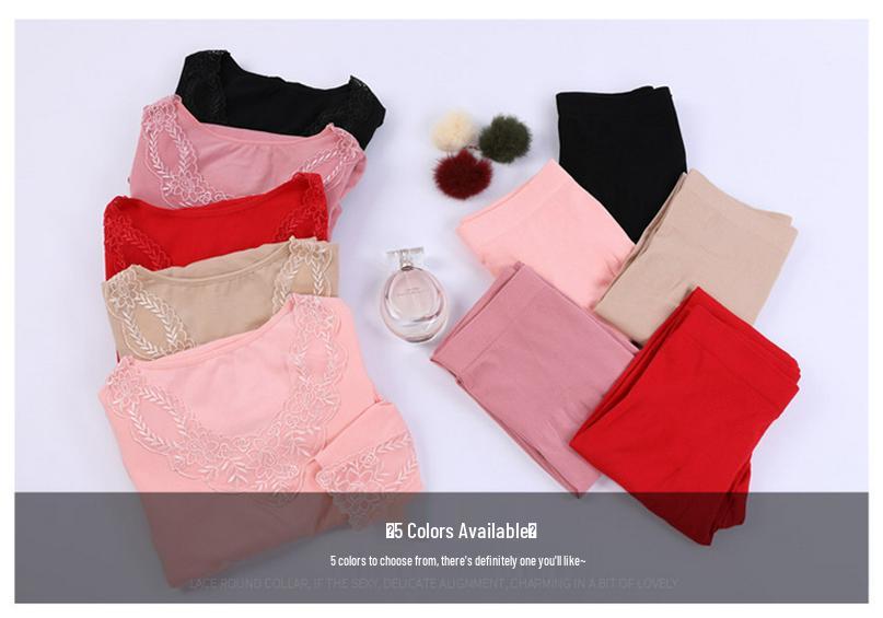 Women's Body Shaping Warm Underwear Set - Slim Fit Autumn Pants & Top Model 9801