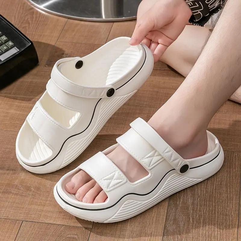 Fashion Drive Slippers for Men Outdoor Beach Flat Pvc Shoes Comfortable Summer Sale 2025 Style Trend Mascullino Clappers Y2k Sandals Man