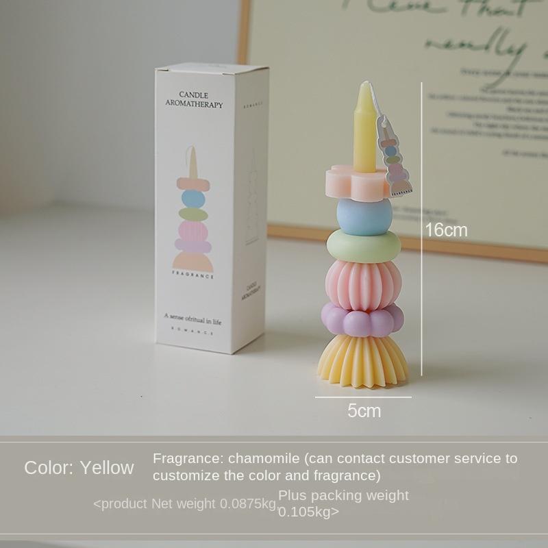 Styling magic square scented candle fragrance home decoration ins style scented birthday candle creative hand gift
