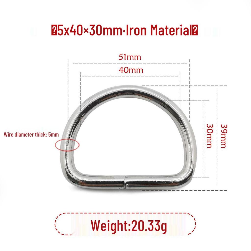 Iron Silver D-Ring Buckle for Handbag & Backpack Accessories