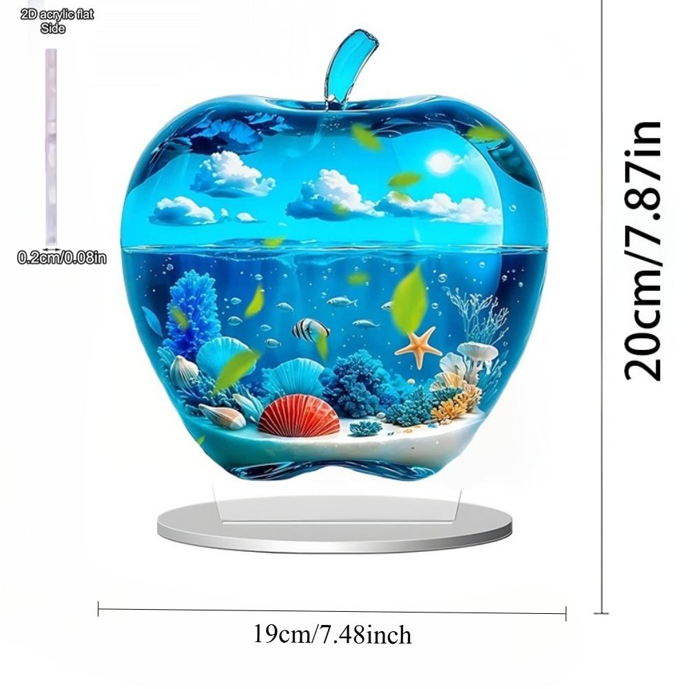 2D Flat Acrylic Apple Decoration, Indoor and Outdoor Decoration - No Battery/electricity Required, Free Day Decoration, Shop Decoration, Durable