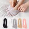 1/5 Pairs Women Split Finger Invisible Socks Fashionable Design Summer Style Mesh Sweat Absorbing Breathable Five Toe Socks