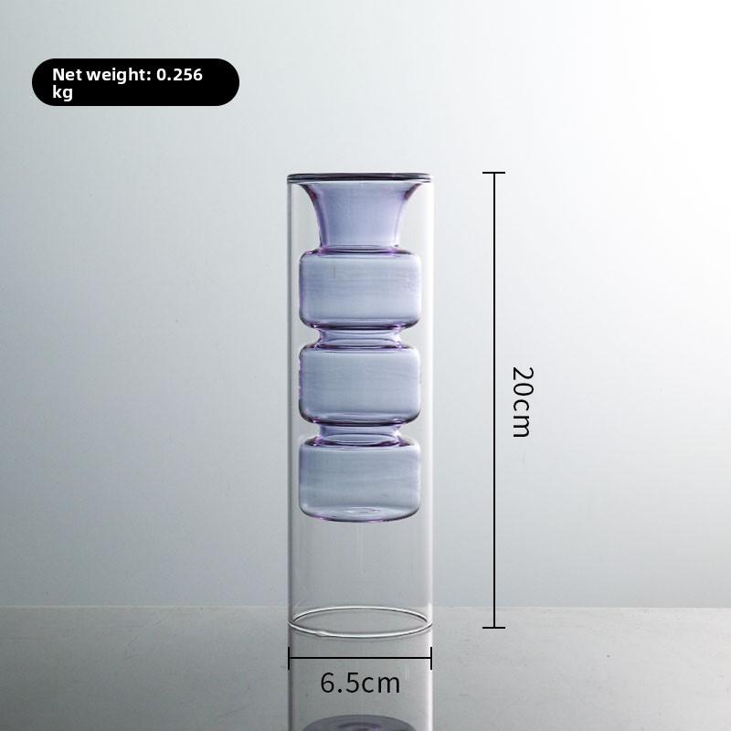 Nordic Creative Glass Small Vase Decorative Living Room Flower Arrangement Water Cultivation Feng ui Ornament