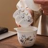 White Porcelain Tea Set, Including Gongfu Teapot and Tea Cup Set, Quick Guest Cup Storage Bag, Portable Travel Tea Set