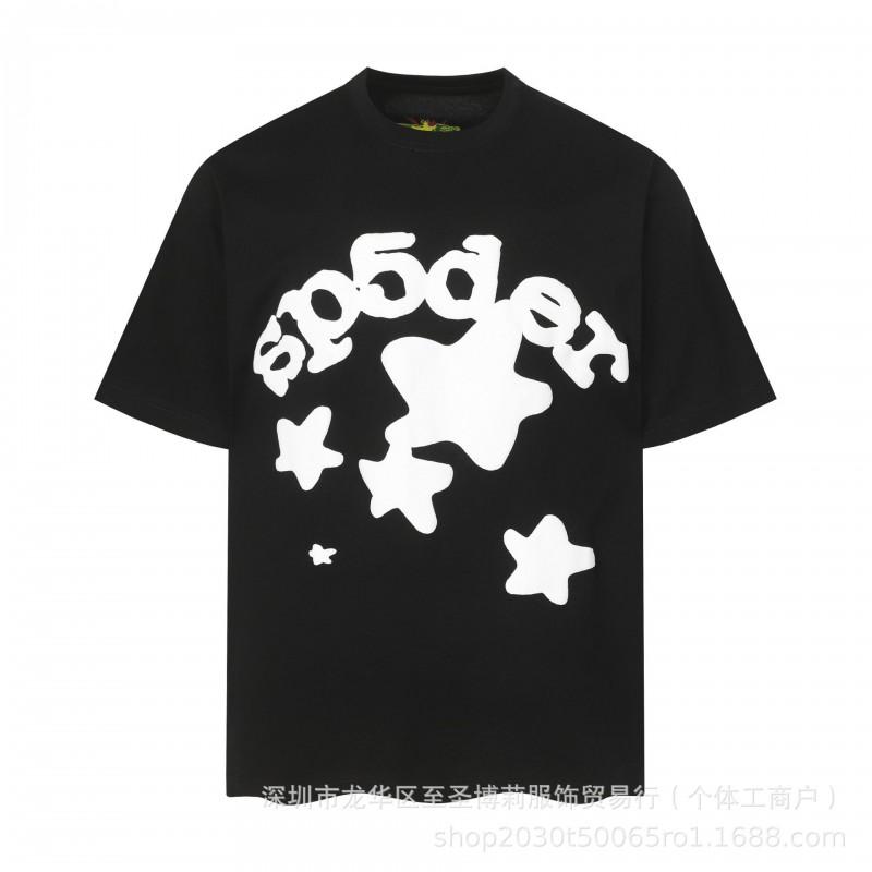 Sp5der 3D Puff Print Graphic Tee Men Loose Fit Cotton Short Sleeve T-Shirt Casual Wear