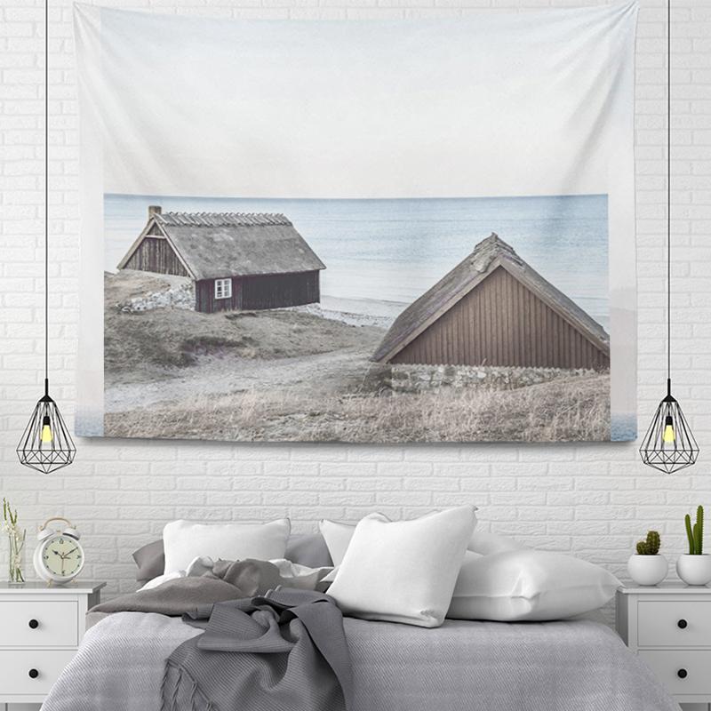 Bohemian Ornaments Large Fabric Tapestry Sea Beach Landscape Wall Aesthetic Room Decor Bedroom Living Home