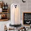 Light Up Ghost in Glass Cloche - Halloween Decorations Indoor with LED Glowing Spooky Figurine Tabletop Centerpiece for Home Party Charming Ghost Gif