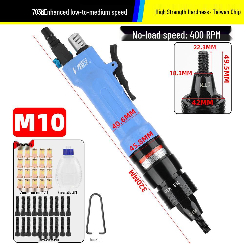 Taiwan Baima W02 Pneumatic Rivet Nut Gun & Screw Thread Tool