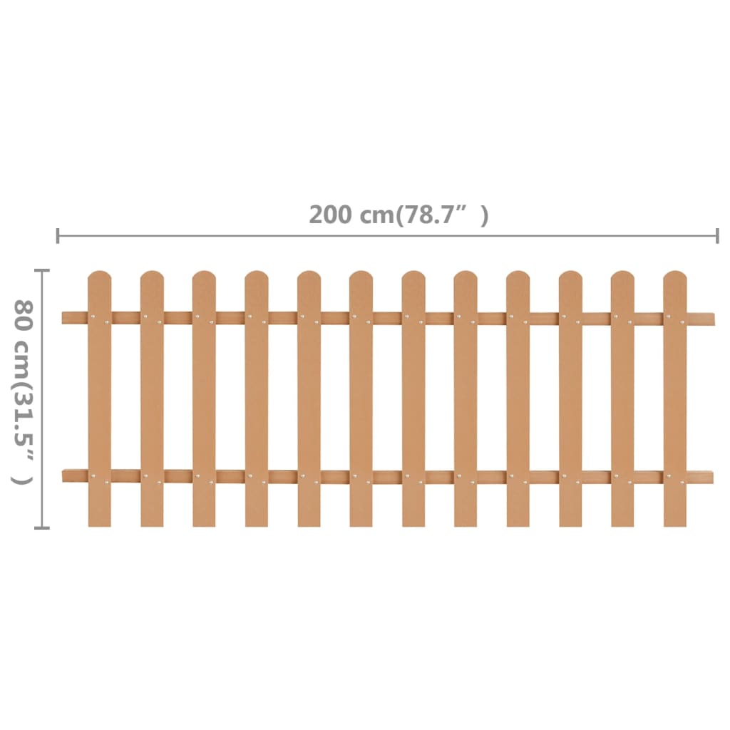 WPC Picket Fence 200 x 80 cm