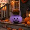 Halloween Party Decoration Pumpkin Candy Bag for Kids, Reusable Non-Woven Trick or Treat Bucket, Bucket Face Snack Holder Basket with Handle