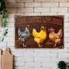 Retro 8x12 Inch Aluminum Sign, Rustic Farmhouse Wall Decor, Cartoon Chicken With Sunglasses Novelty Metal Tin Sign