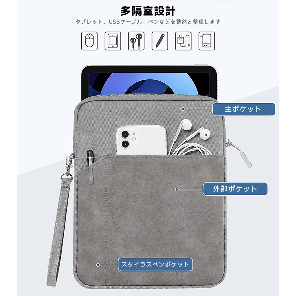 HVUYAL Case for XPPen Magic Note Pad, Lightweight, Shockproof, Waterproof Zippered Protective Bag (Gray)