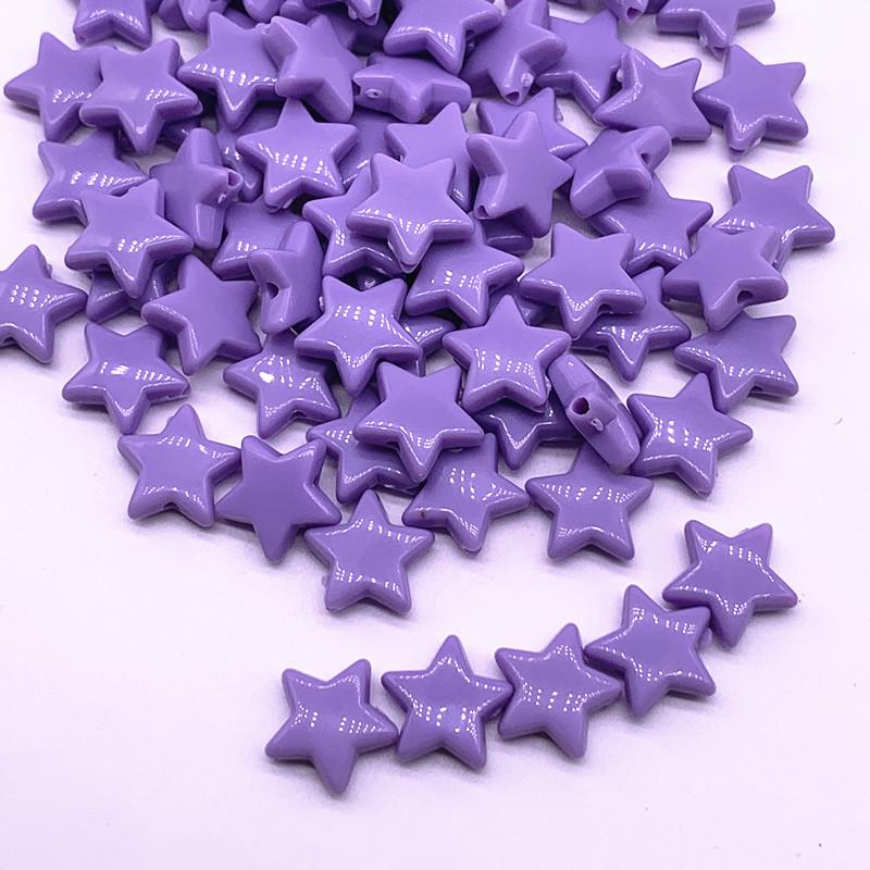 50pcs14mm Colourful Faceted Five-pointed Star Acrylic Loose Spacer Beads for Jewelry Making DIY Accessories